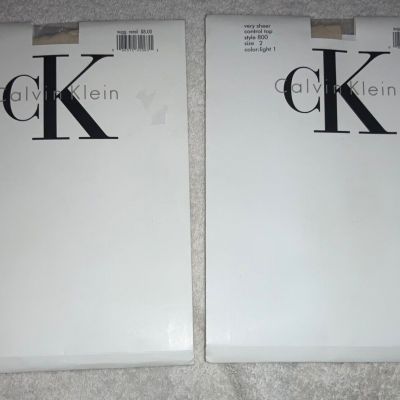 2 Calvin Klein Pantyhose Tights control top style 800 size 2 color: light 1 NIP